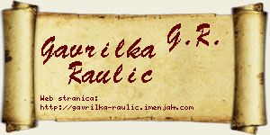 Gavrilka Raulić vizit kartica